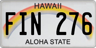 HI license plate FIN276