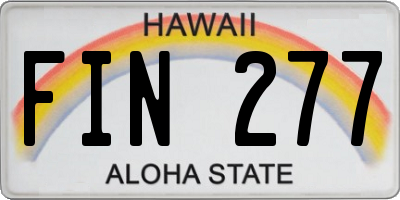 HI license plate FIN277