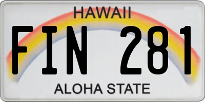 HI license plate FIN281