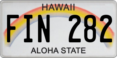 HI license plate FIN282