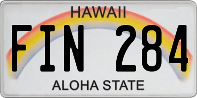 HI license plate FIN284
