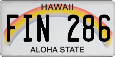 HI license plate FIN286