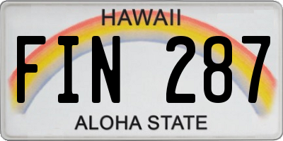 HI license plate FIN287