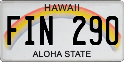 HI license plate FIN290