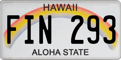 HI license plate FIN293