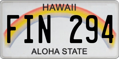 HI license plate FIN294