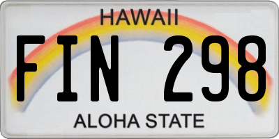HI license plate FIN298