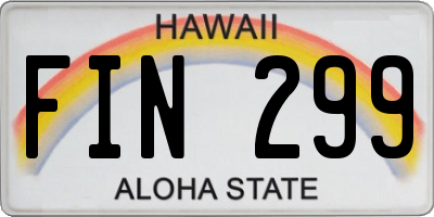 HI license plate FIN299