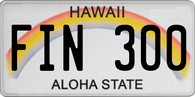 HI license plate FIN300