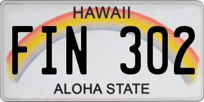 HI license plate FIN302
