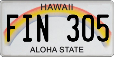 HI license plate FIN305
