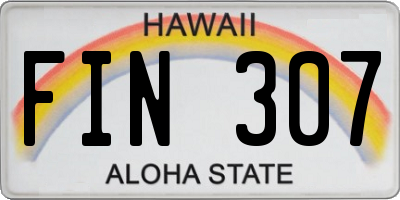 HI license plate FIN307