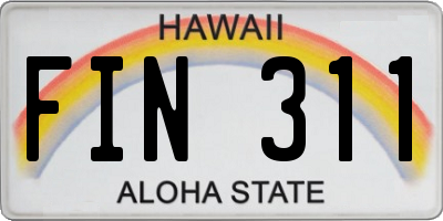 HI license plate FIN311
