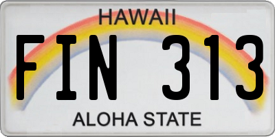 HI license plate FIN313