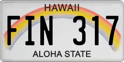 HI license plate FIN317