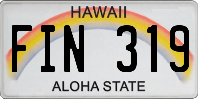 HI license plate FIN319