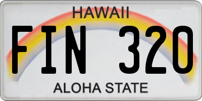 HI license plate FIN320