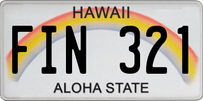 HI license plate FIN321