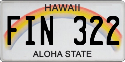 HI license plate FIN322