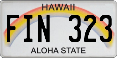 HI license plate FIN323