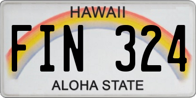HI license plate FIN324