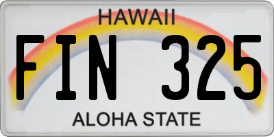 HI license plate FIN325