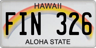 HI license plate FIN326