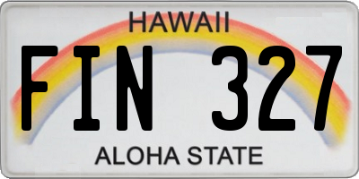 HI license plate FIN327