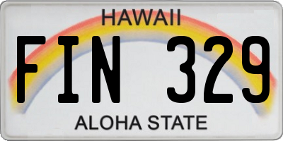 HI license plate FIN329