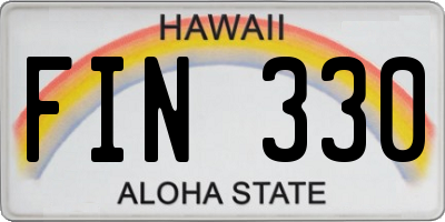 HI license plate FIN330