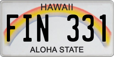 HI license plate FIN331