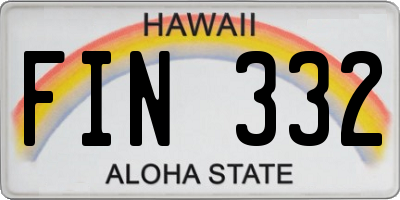 HI license plate FIN332