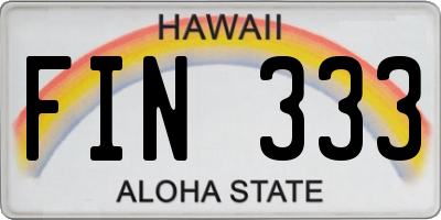 HI license plate FIN333
