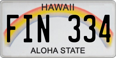 HI license plate FIN334