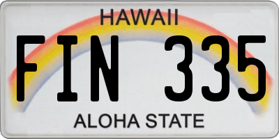 HI license plate FIN335
