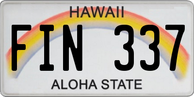 HI license plate FIN337