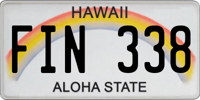 HI license plate FIN338