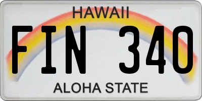 HI license plate FIN340