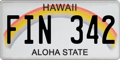 HI license plate FIN342