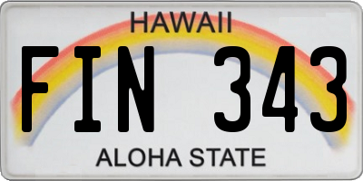 HI license plate FIN343