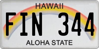 HI license plate FIN344