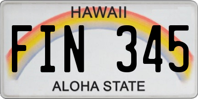 HI license plate FIN345