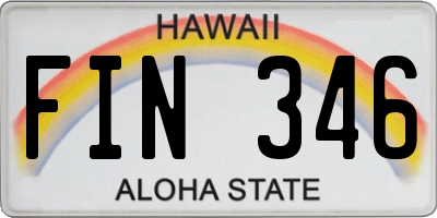 HI license plate FIN346