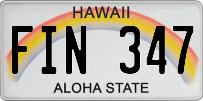 HI license plate FIN347