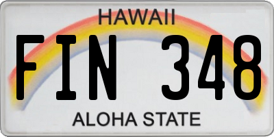 HI license plate FIN348