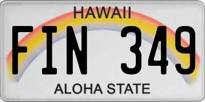 HI license plate FIN349