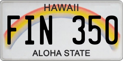 HI license plate FIN350