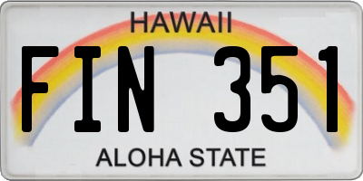 HI license plate FIN351