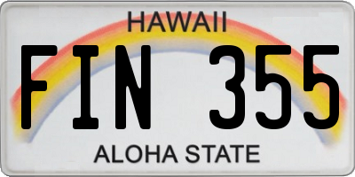 HI license plate FIN355
