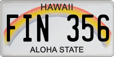 HI license plate FIN356